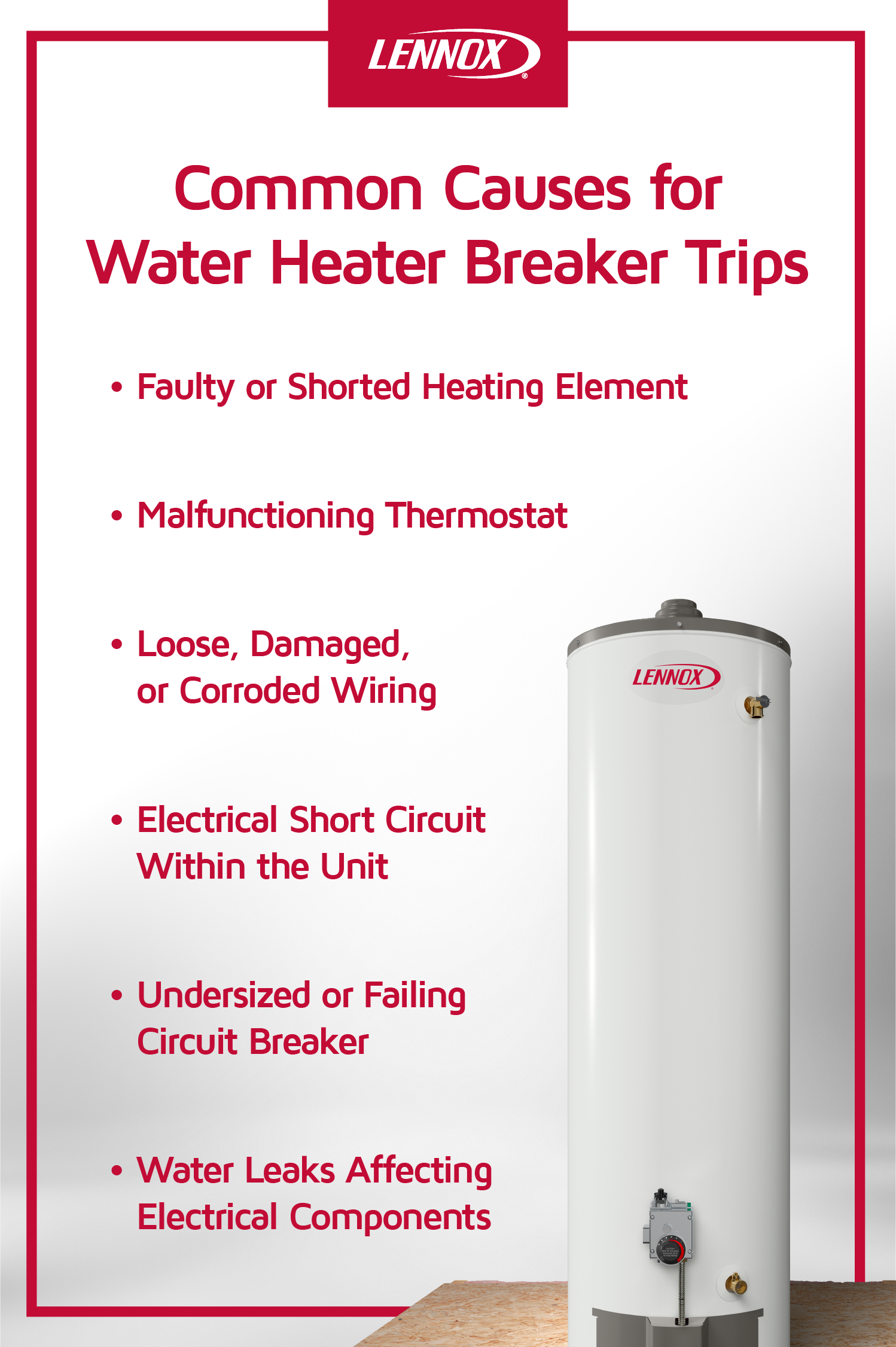 Infographic on common causes of water heater breaker trips.webp
