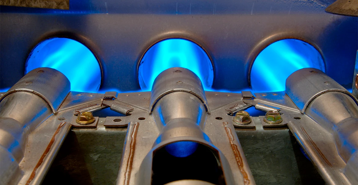 Close-up of furnace flame sensor